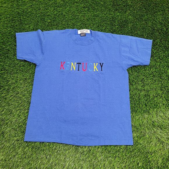 Vintage 80s Kentucky Shirt Large 21x25 Cropped USA - Picture 1 of 13